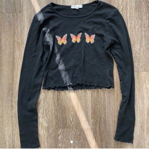 UO Black Butterfly Long sleeve